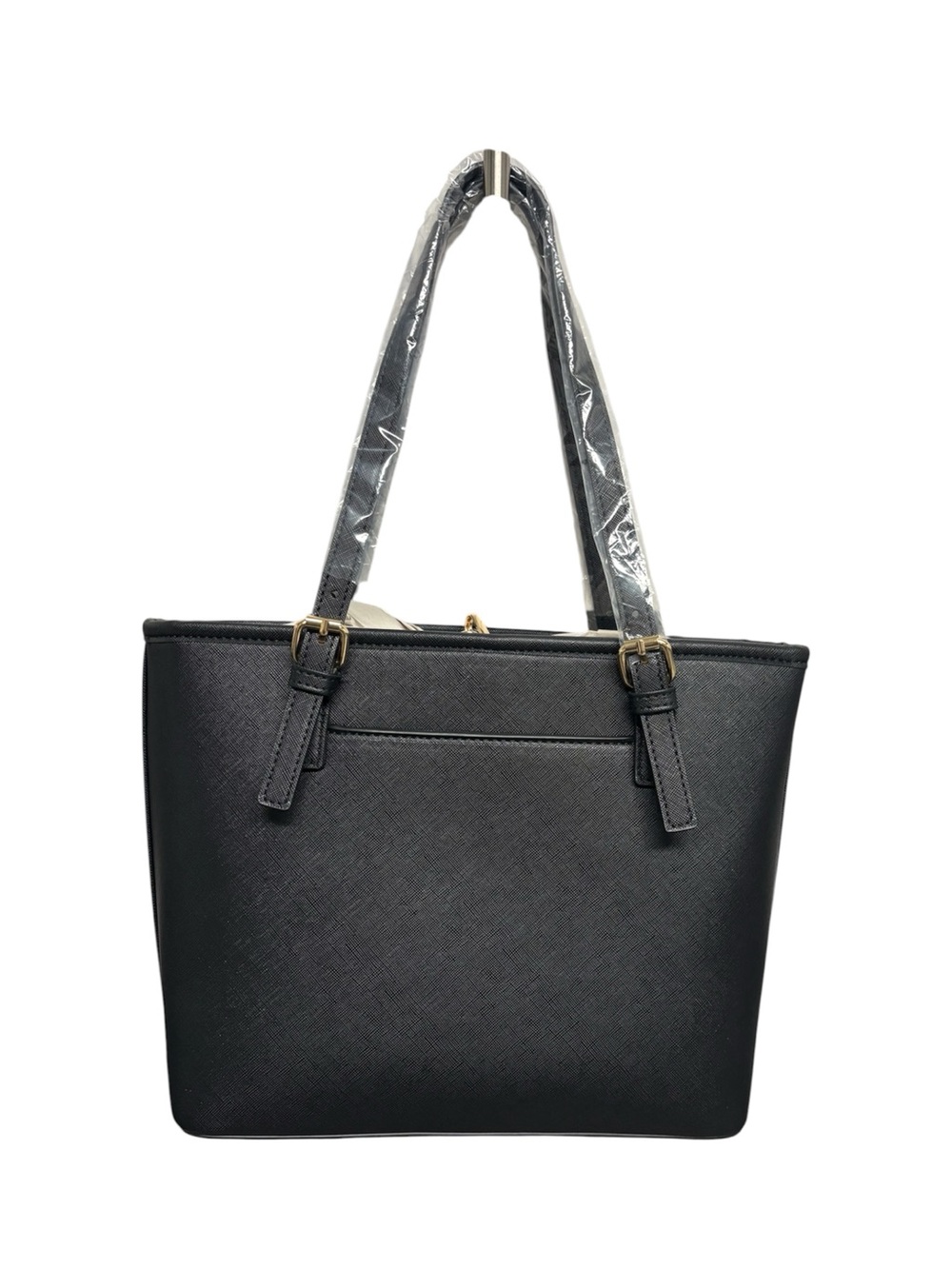 Valentino Orlandi Black Tote with Gold Hardware and Pouch - Picture 2 of 7